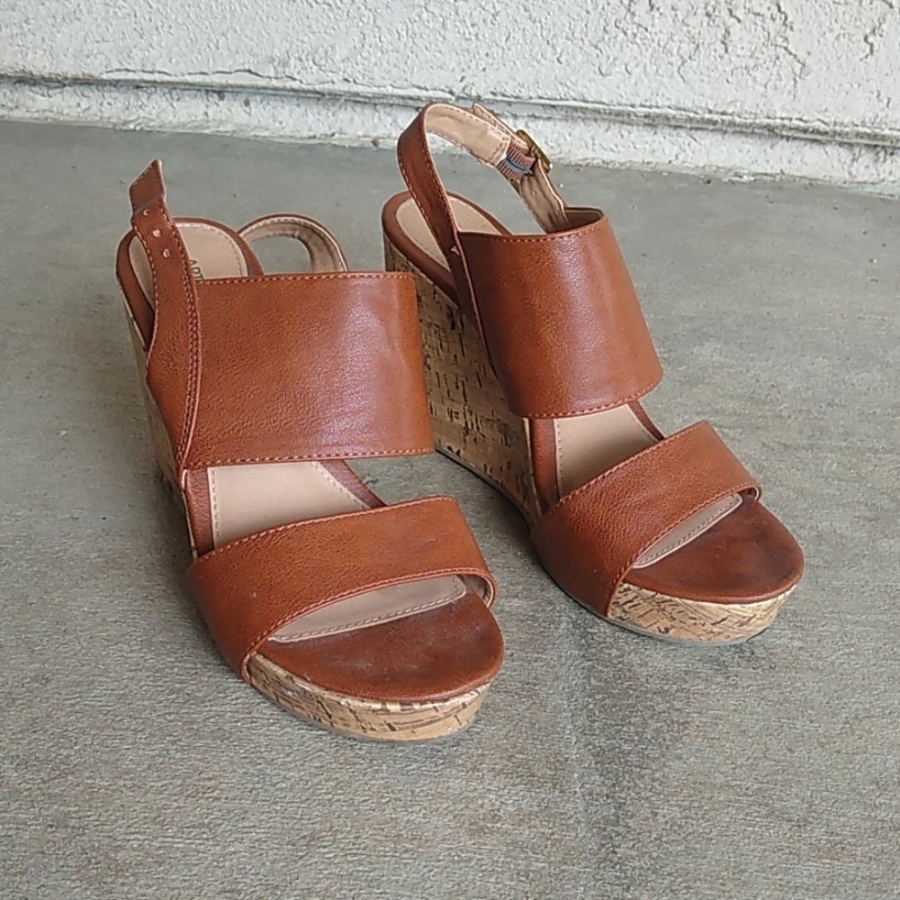 Strapped Brown Wedge